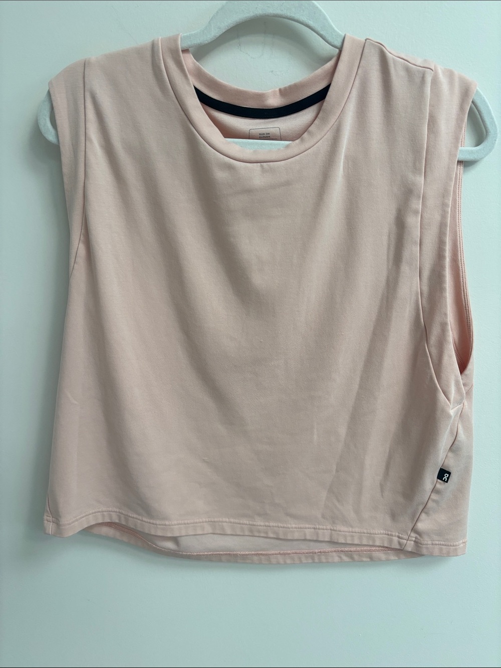 On muscle tank in Pale Pink - S